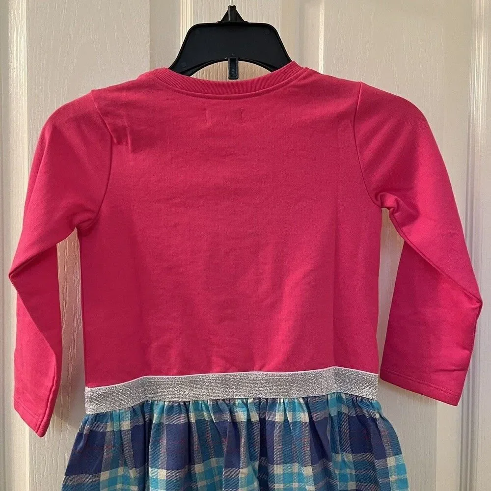 Hatley Shiny Apple Fun Elastic Waist Dress Pink Plaid Skirt Girls Size 3 NWT
